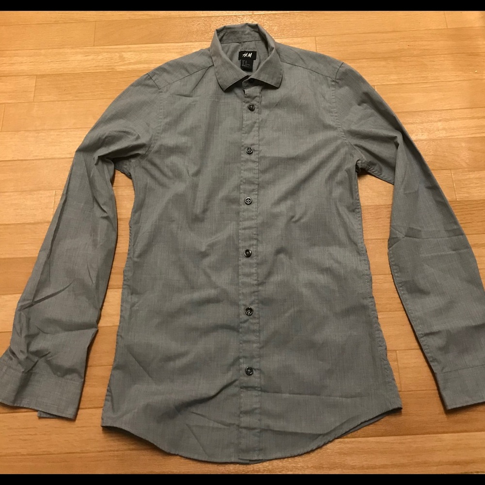 H&M Gray Long Sleeve Shirt for Men